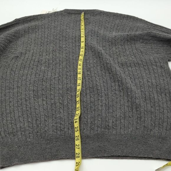 Gap Men's Lambswool Blend Gray V-Neck Cable Knit Pullover Sweater Size Large - Picture 5 of 5